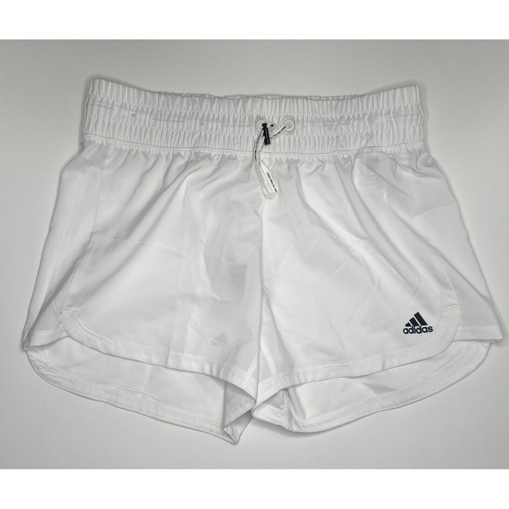Adidas Shorts Womens White Pacer Bungee Shorts Small 3.5" Inseam HN0837 NWT